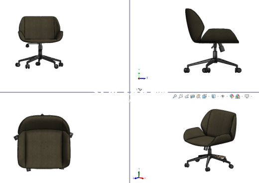 包覆款办公工学椅3D数模图纸 Solidworks设计缩略图